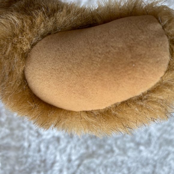 Vtg Vermont Teddy Bear Mohair Love Patch On Left Arm Fully Jointed Golden Brown - Picture 15 of 16